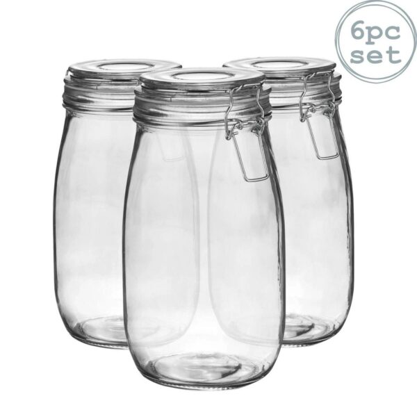 6x Glass Storage Jar 8333d47e13224c4ea43486d54af2285d
