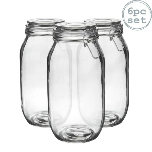 6x Glass Storage Jar 877dc2f500ac6fa7837ac011ebb1e933
