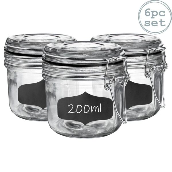 6x Glass Storage Jar a3f929472ce033237c43ff40e1eef3a8