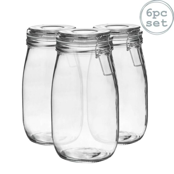 6x Glass Storage Jar b364b7d577d17befa8de80a5673b3c3e