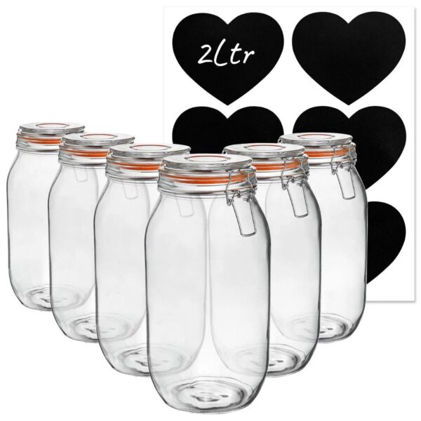 6x Glass Storage Jar ba56c635a7b7d48b0888fb5ab8872af7