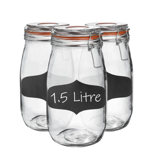 6x Glass Storage Jar f04a7225dbaa4bb0fdedc27e660cba37