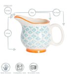 6x Hand-Printed Milk Jugs Japanese Style Porcelain Creamer Pitcher 300ml Blue - Image 3