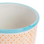 6x Hand-Printed Plant Pots Japanese Porcelain Garden Flower Planter 14cm Orange - Image 4