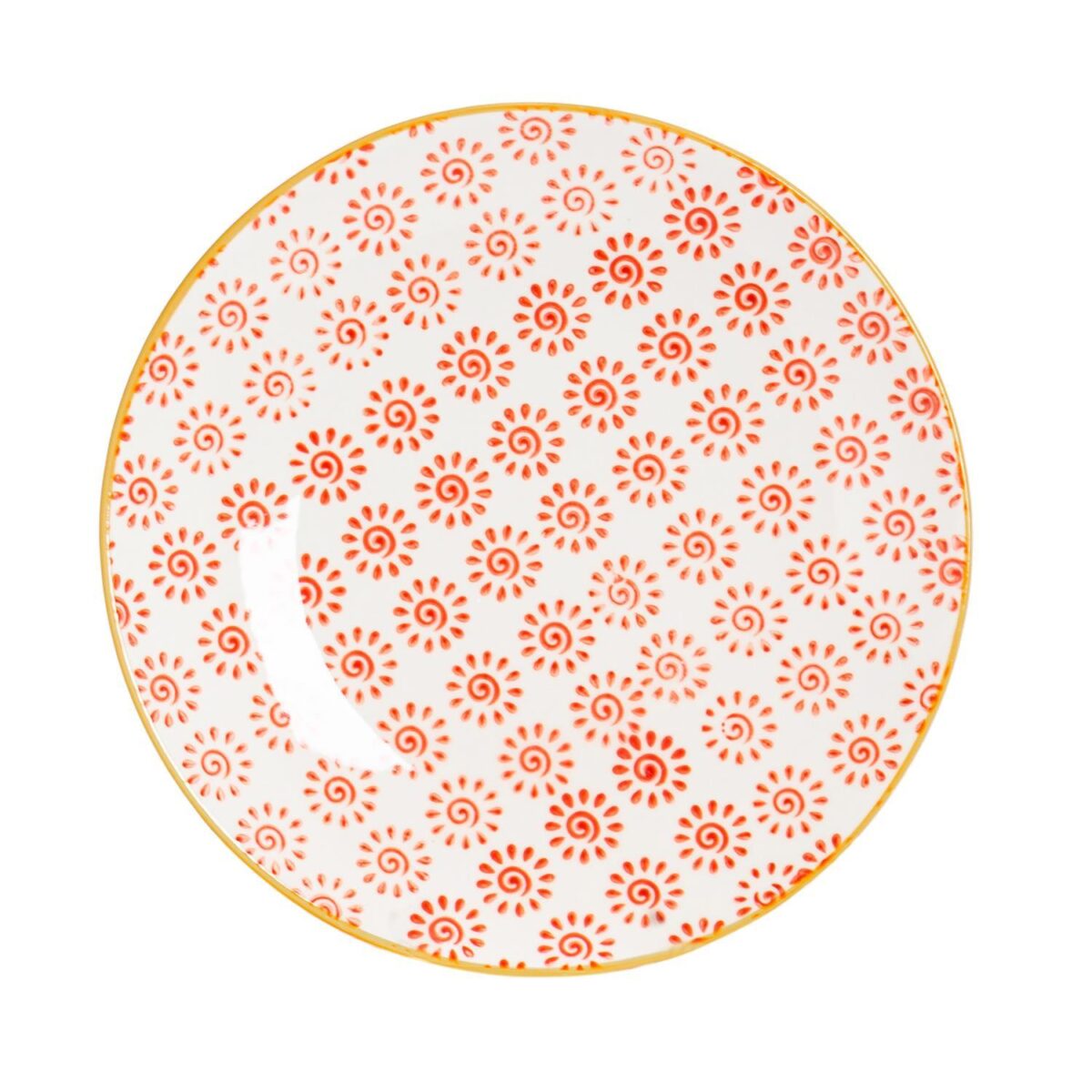 6x Hand-Printed Side Plates Japanese Porcelain Dessert Dining Crockery 18cm Red - Image 4