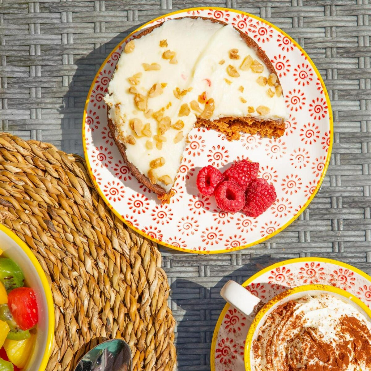6x Hand-Printed Side Plates Japanese Porcelain Dessert Dining Crockery 18cm Red - Image 5