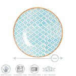 6x Hand-Printed Side Plates Japanese Dessert Dining Crockery 18cm Blue - Image 3