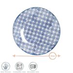 6x Hand-Printed Side Plates Japanese Dessert Dining Crockery 18cm Blue - Image 3