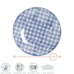 6x Hand-Printed Side Plates Japanese Dessert Dining Crockery 18cm Navy - Image 3