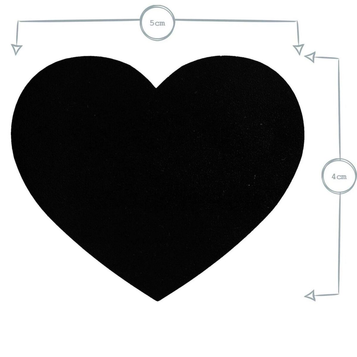 6x Heart Glass Storage Jar Labels Food Preserving Container 5 x 4cm Black - Image 3