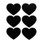 6x Heart Glass Storage Jar Labels Food Preserving Container 6.5 x 5cm Black - Image 4