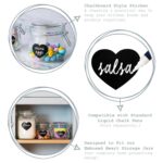 6x Heart Glass Storage Jar Labels Food Preserving Container 6.5 x 5cm Black - Image 2
