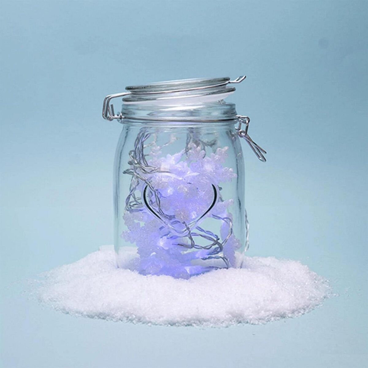 6x Heart Glass Storage Jars Food Container Clip Lid 3 Sizes Clear Seal - Image 5
