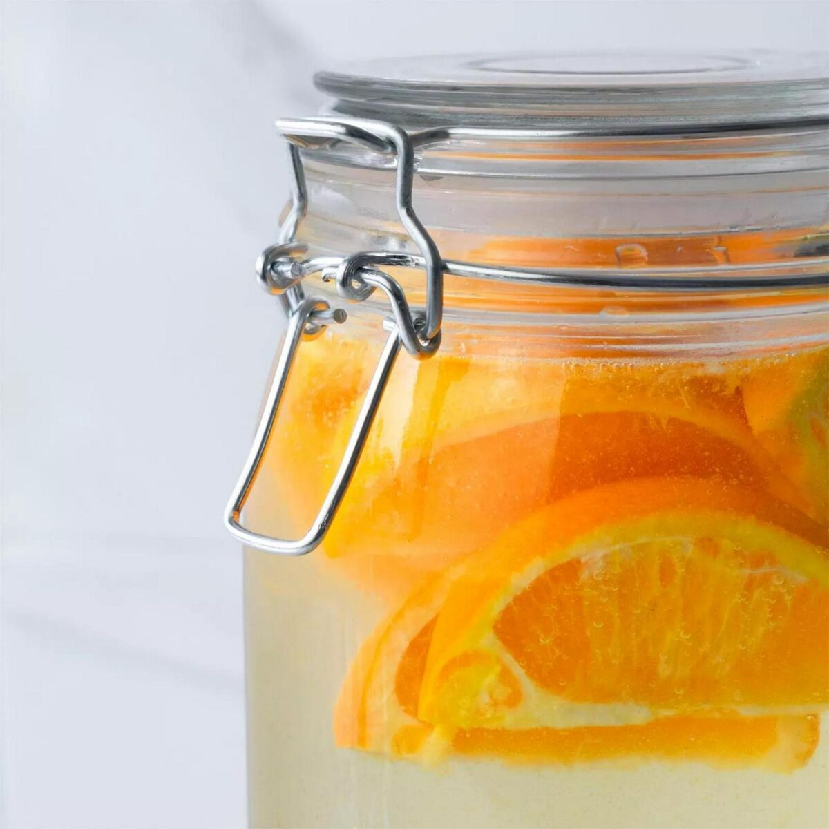 6x Heart Glass Storage Jars Food Container Clip Lid 3 Sizes Orange Seal - Image 4