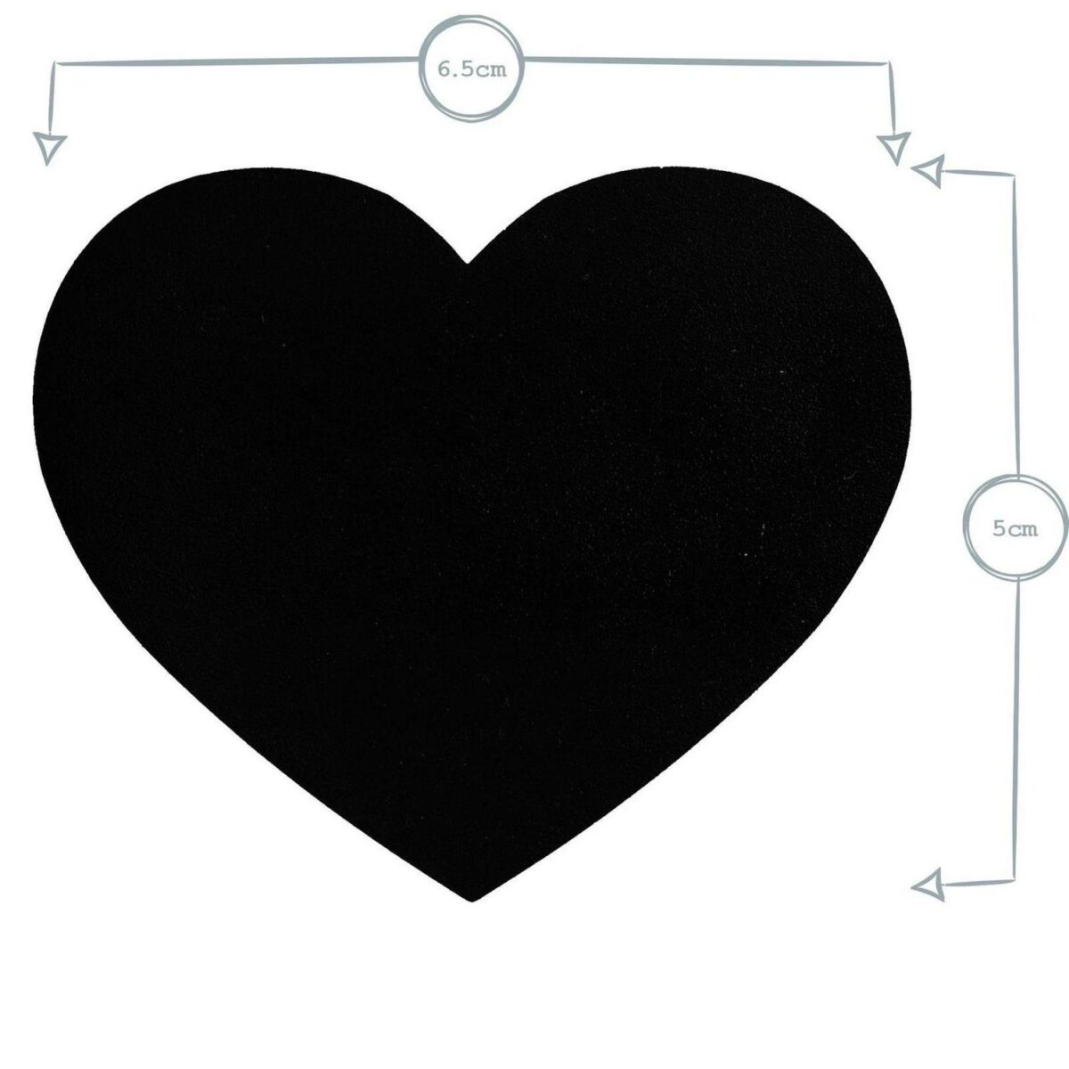6x Heart Glass Storage Jar Labels Food Preserving Container 6.5 x 5cm Black - Image 3