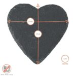 6x Heart Slate Coasters Rustic Dining Table Place Setting 10cm Grey - Image 3