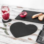 6x Heart Slate Coasters Rustic Dining Table Place Setting 10cm Grey - Image 7