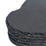 6x Heart Slate Coasters Rustic Dining Table Place Setting 10cm Grey - Image 4