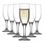6x LAV 190ml Misket Glass Champagne Flutes Prosecco Wedding Party Glasses Set