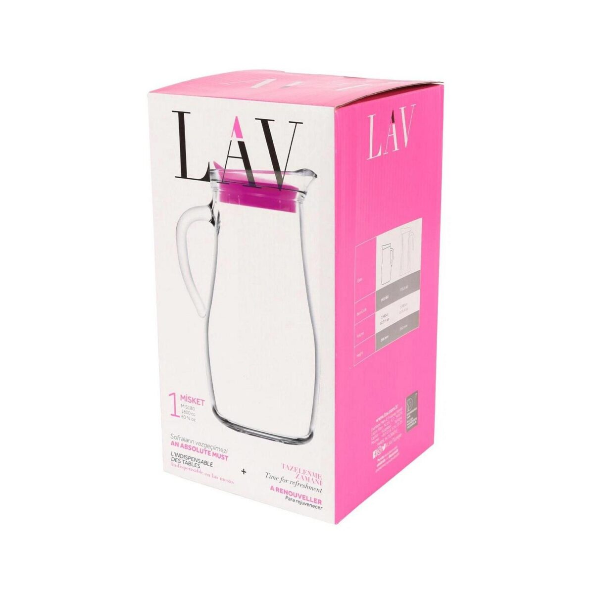 6x LAV 1.8L Misket Glass Water Jugs with Silicone Lid Juice Milk Drinks Carafe - Image 5