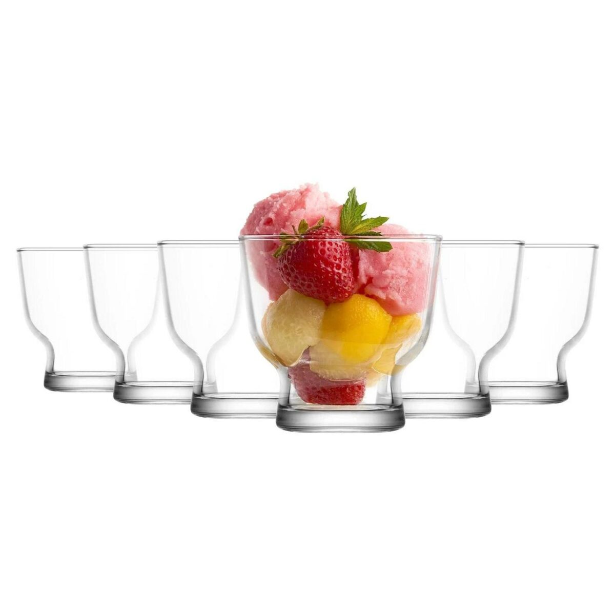 6x LAV 240ml Petit Glass Ice Cream Bowls Fruit Sundae Dessert Dishes Set - Image 1