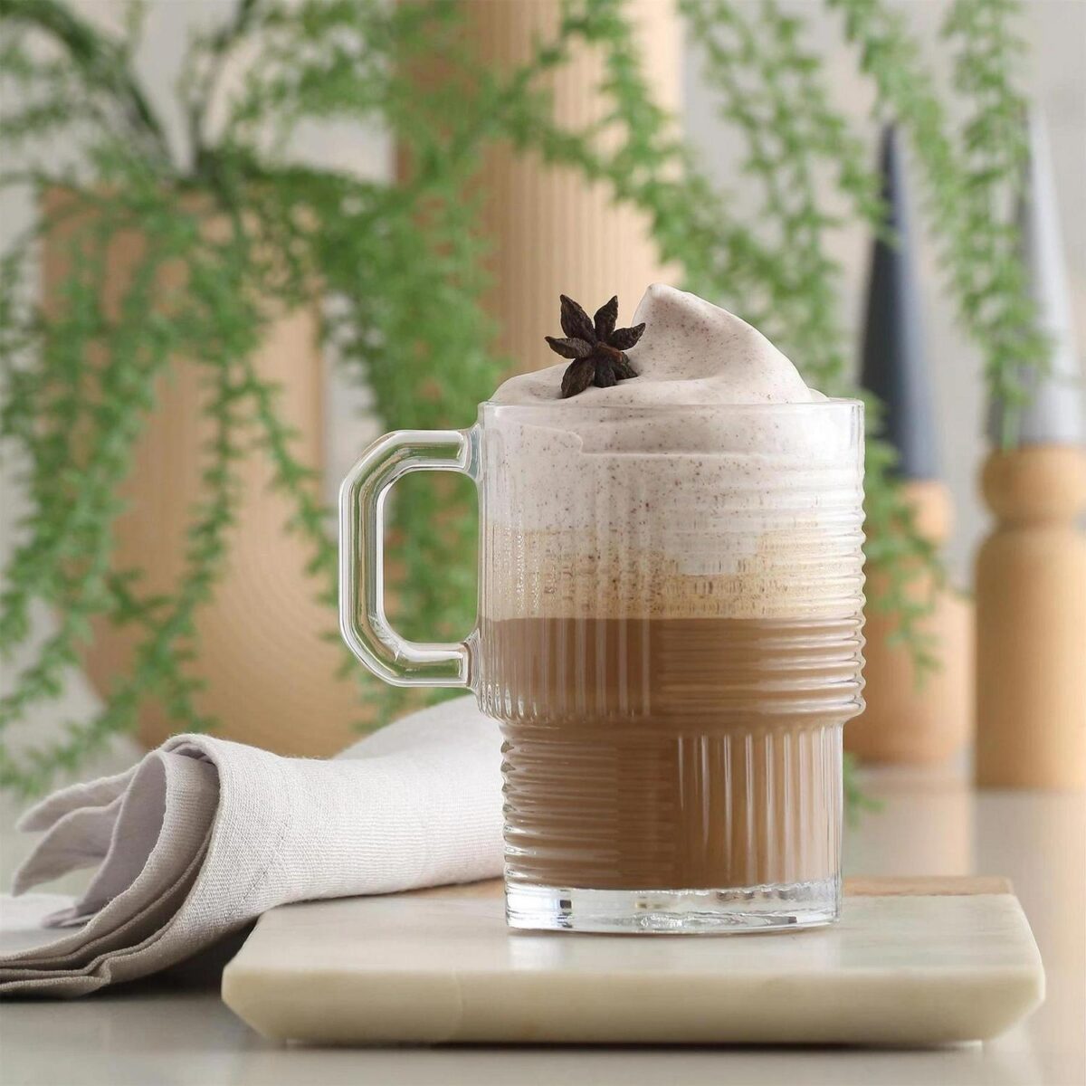6x LAV 270ml Helen Stacking Glass Coffee Cups Tea Latte Cappuccino Glasses - Image 5