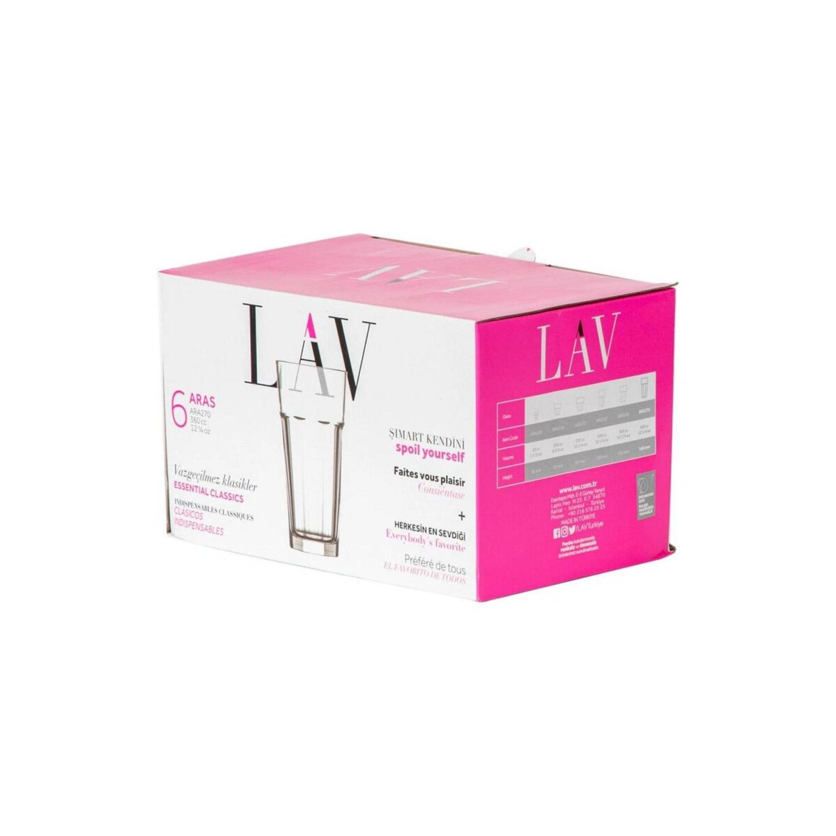 6x LAV Aras Highball Glasses Tall Glass Water Drinking Tumblers Set 360ml - Image 6