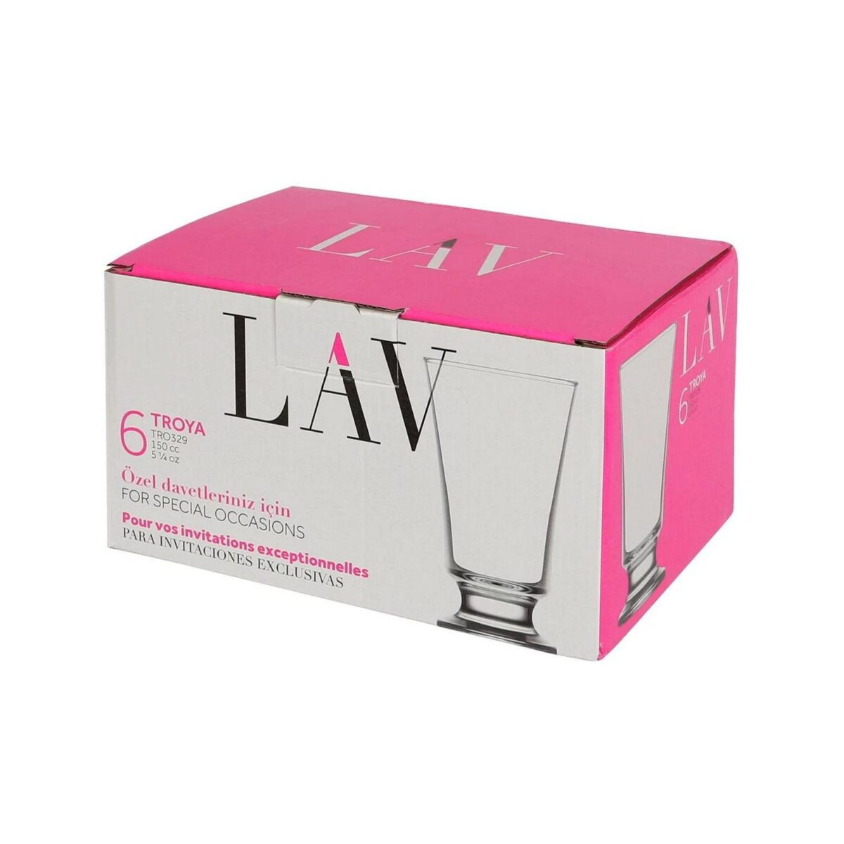 6x LAV Clear 150ml Troya Glass Footed Tumblers Water Juice Cocktail Glasses - Image 5