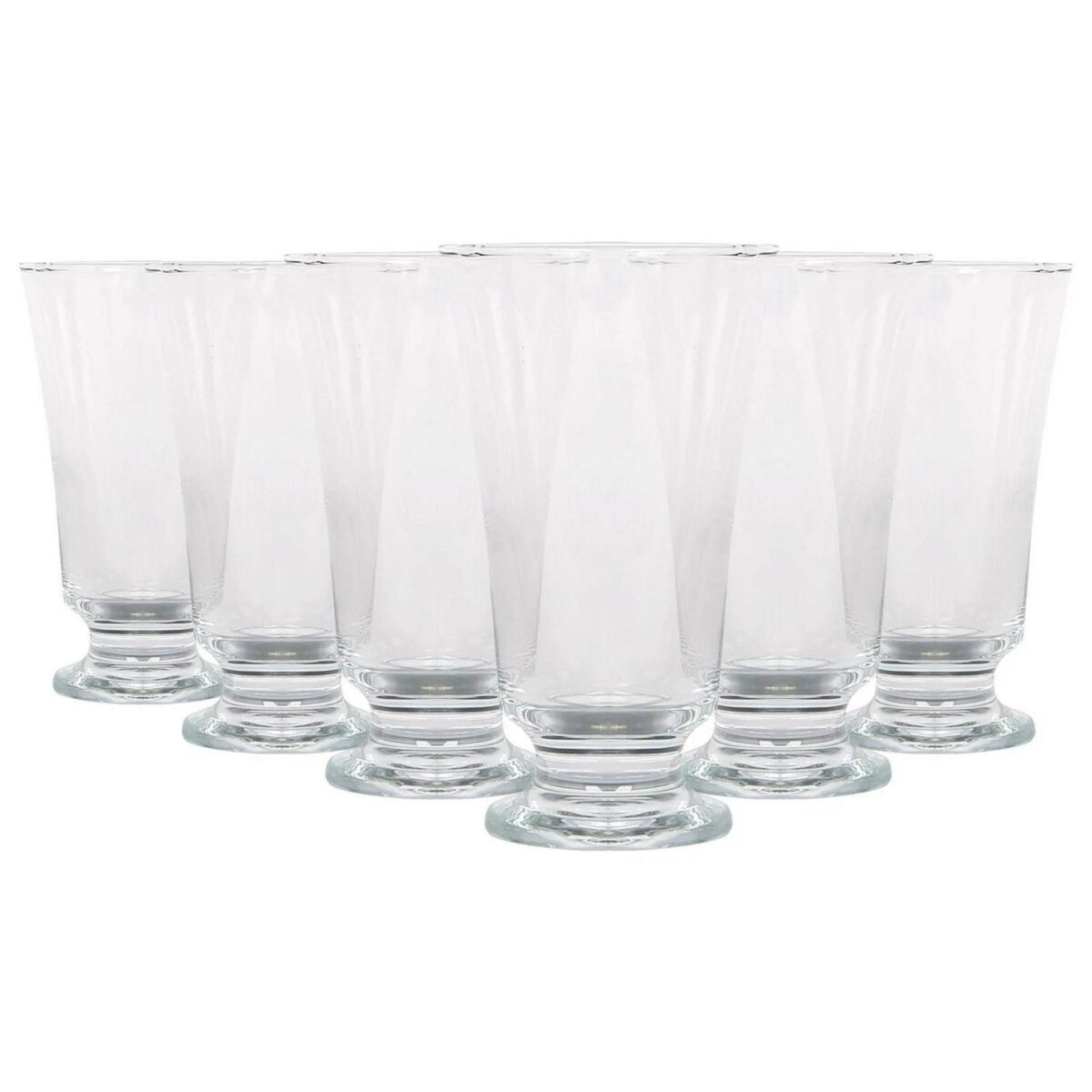 6x LAV Clear 150ml Troya Glass Footed Tumblers Water Juice Cocktail Glasses - Image 1