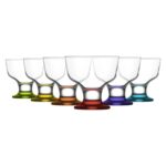 6x LAV Destina Glass Ice Cream Bowls Small Dessert Cups 285ml Multicolour