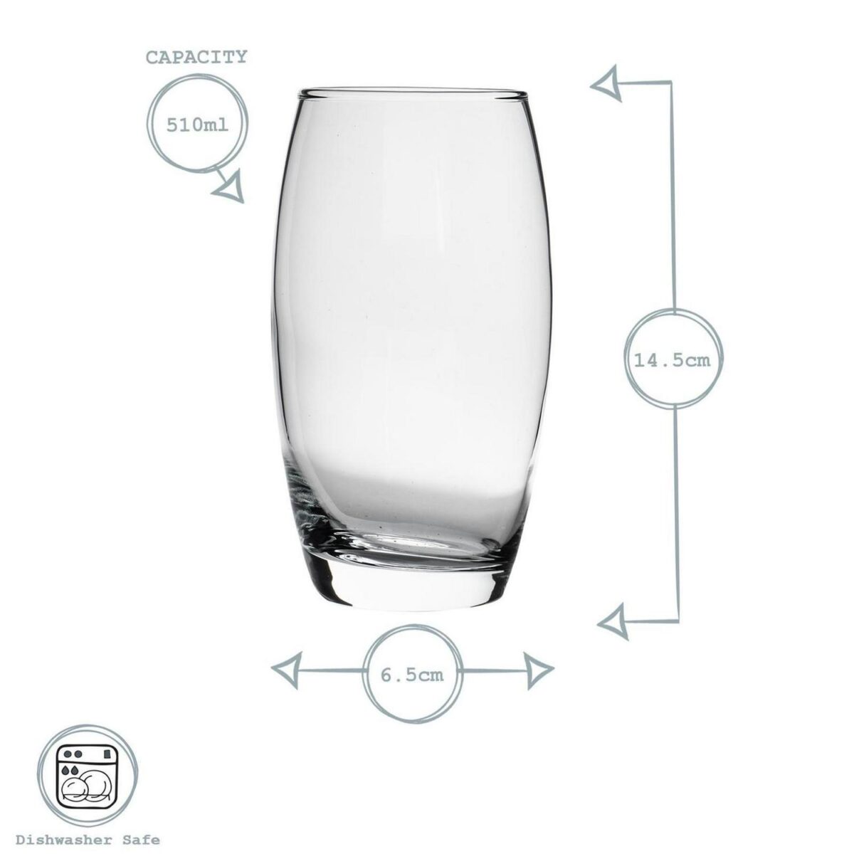 6x LAV Empire Highball Glasses Tall Glass Water Drinking Tumblers Set 510ml - Image 3