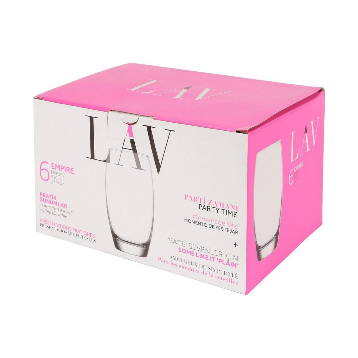 6x LAV Empire Highball Glasses Tall Glass Water Drinking Tumblers Set 510ml - Image 7