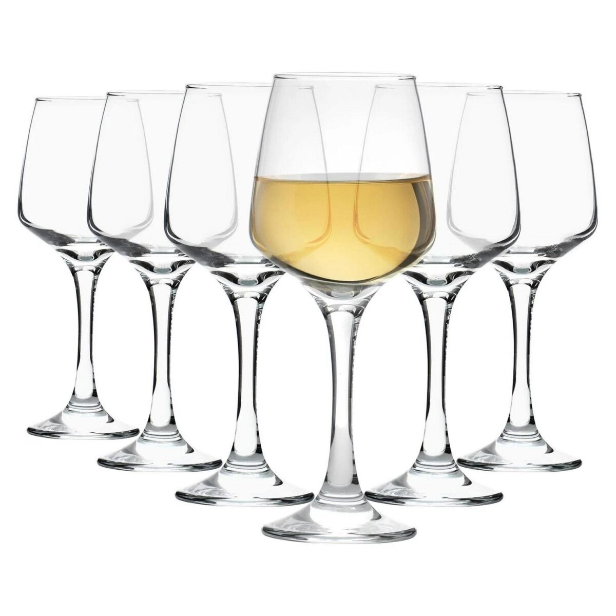 6x LAV Lal White Wine Glasses Small Glass Red Rose Long Stem Party Set 295ml - Image 1