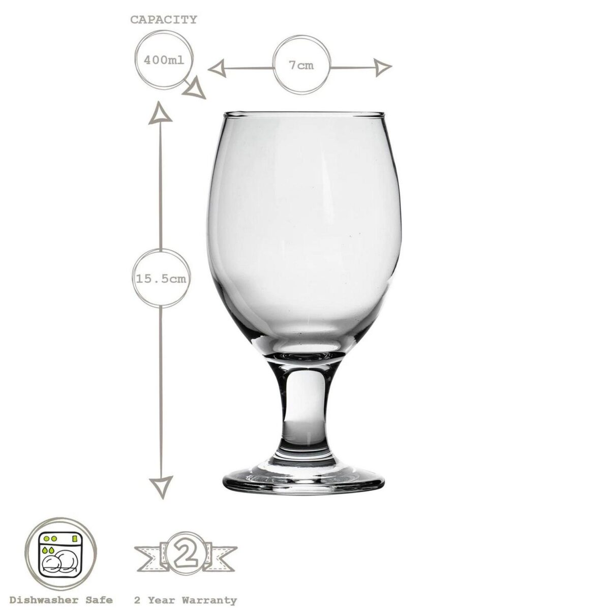 6x LAV Misket Craft Beer Glasses Stemmed Glass Lager Ale Drinking 400ml - Image 3
