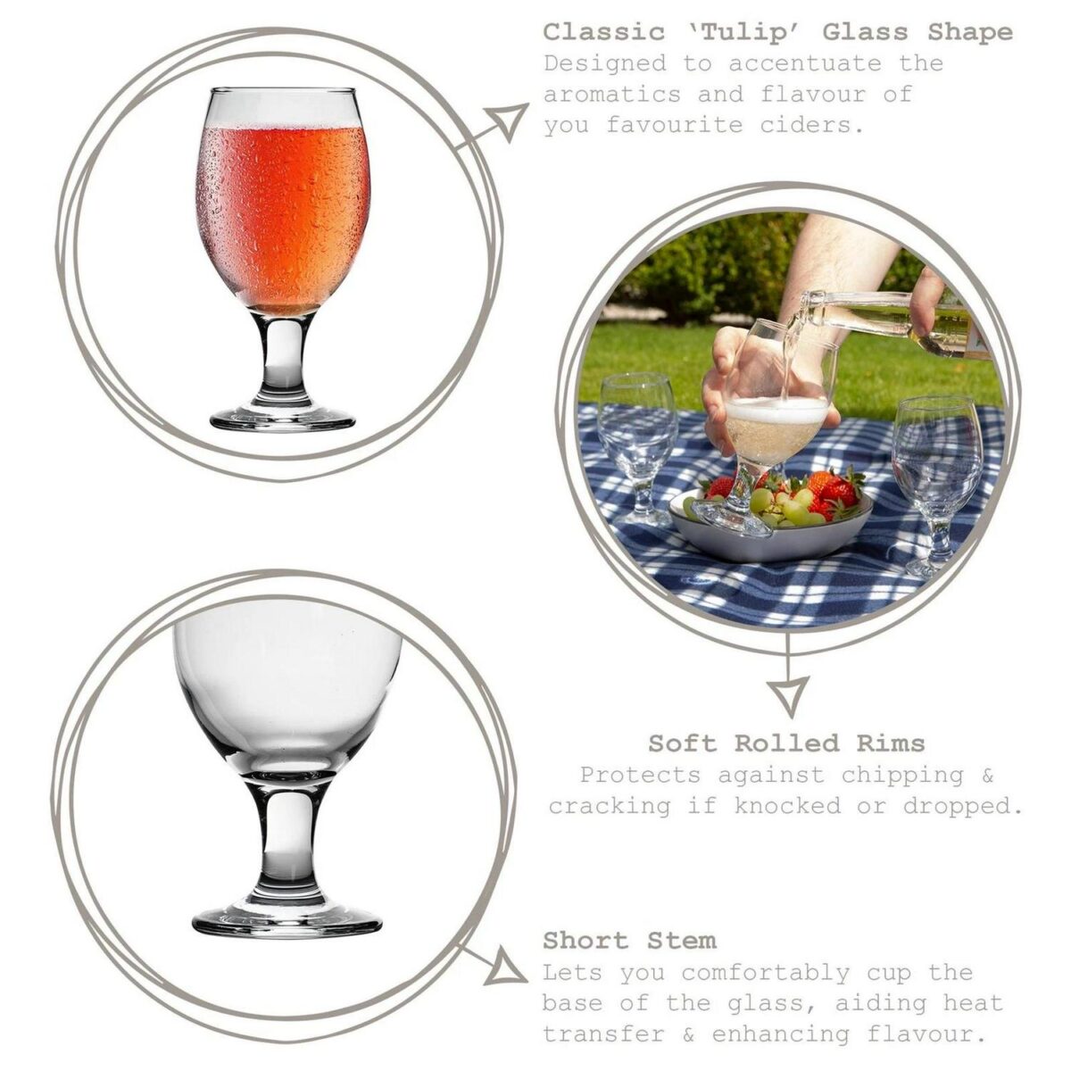 6x LAV Misket Craft Beer Glasses Stemmed Glass Lager Ale Drinking 400ml - Image 2