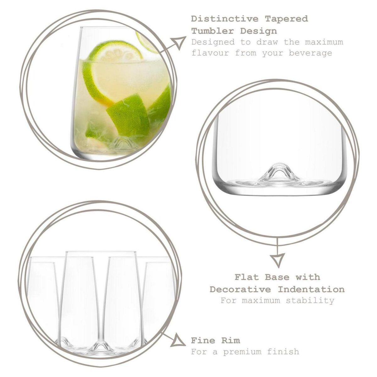 6x LAV Terra Highball Glasses Tall Glass Water Drinking Tumblers Set 590ml - Image 2