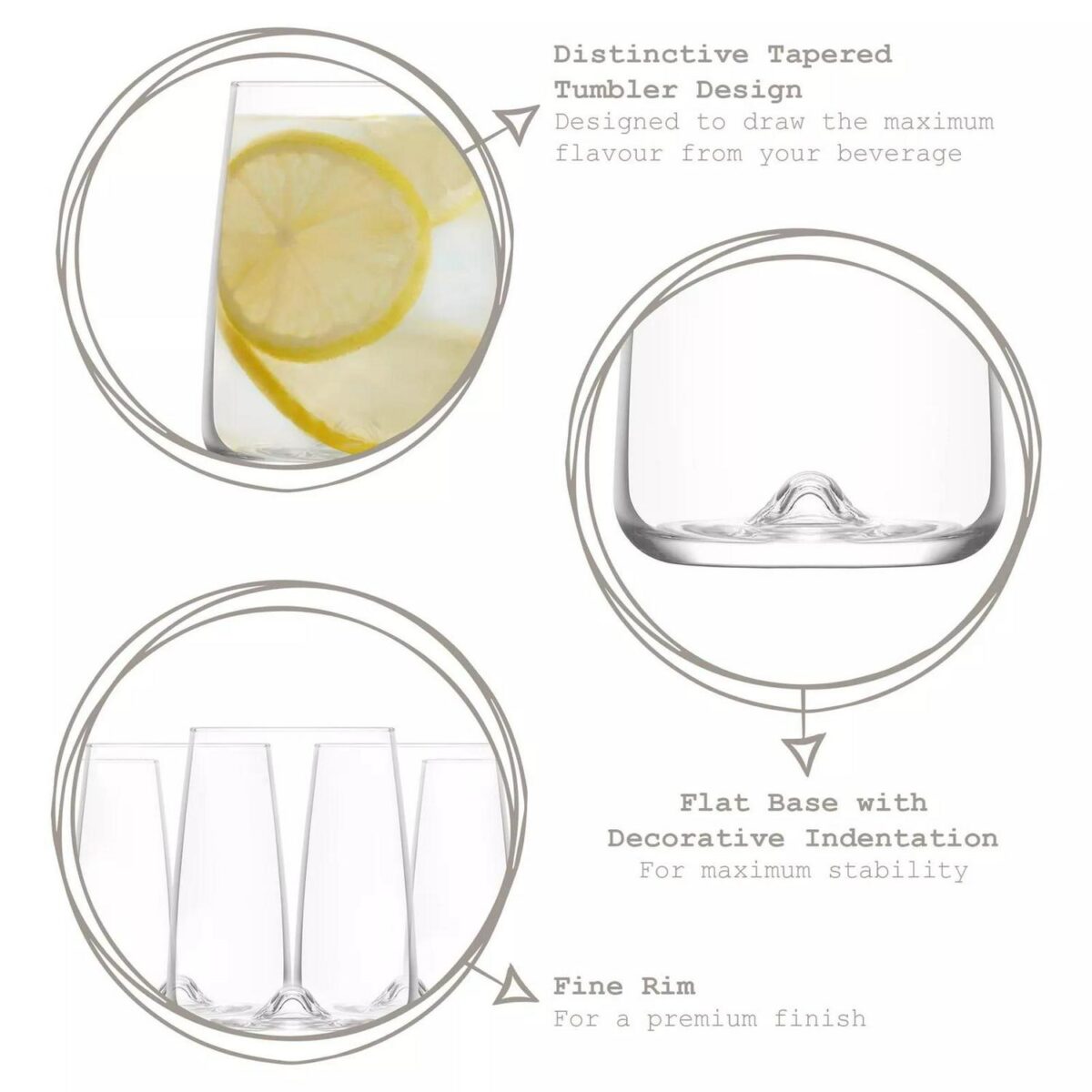 6x LAV Terra Tumbler Glasses Glass Water Wine Whiskey Gin Drinking Cup 360ml - Image 2