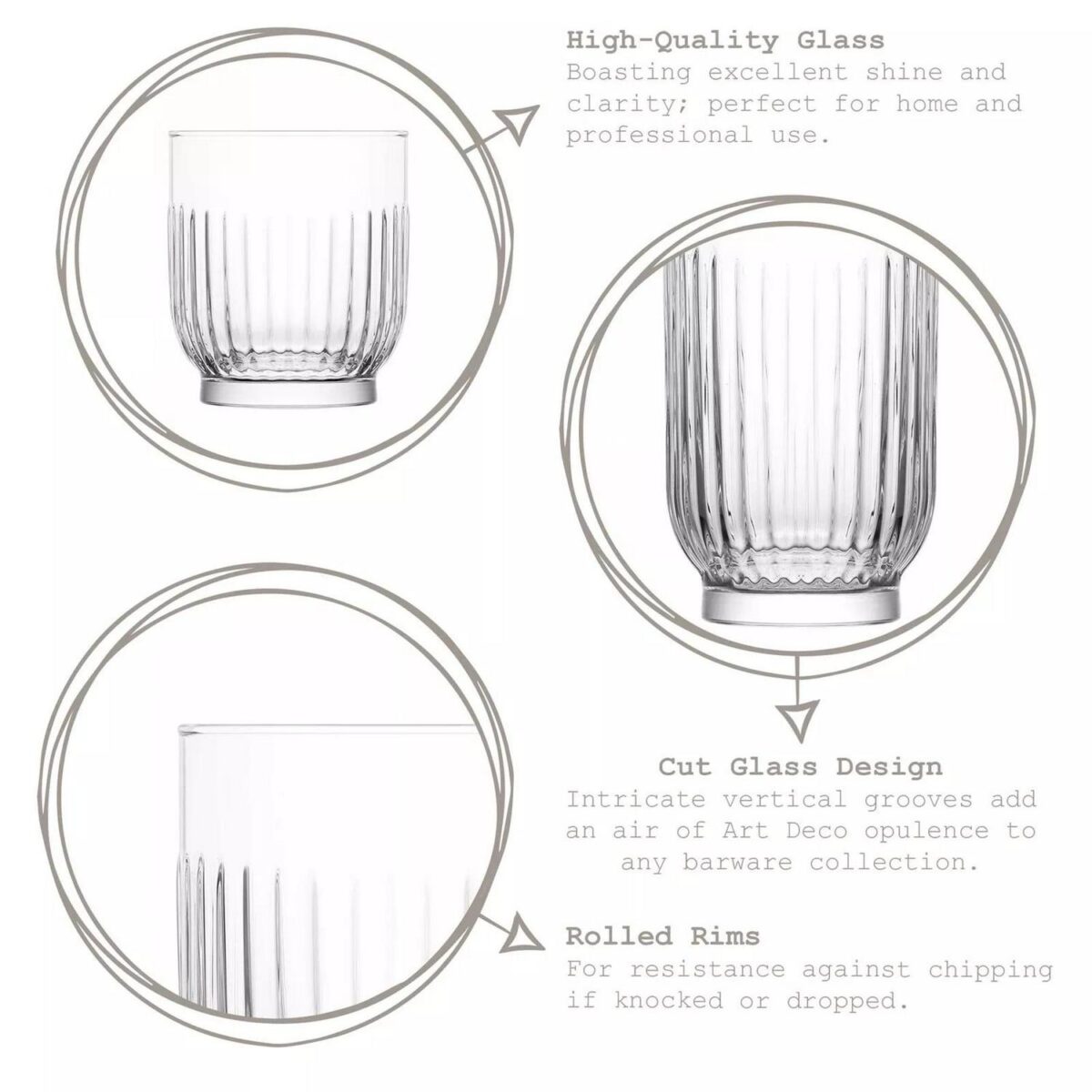 6x LAV Tokyo Highball Glasses Tall Glass Water Drinking Tumblers Set 395ml - Image 2