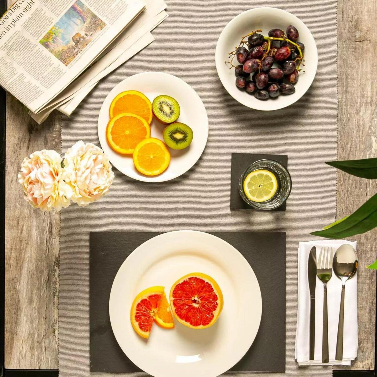 6x Linea Rectangular Slate Placemats Rustic Natural Table Mats 35 x 25cm Grey - Image 5