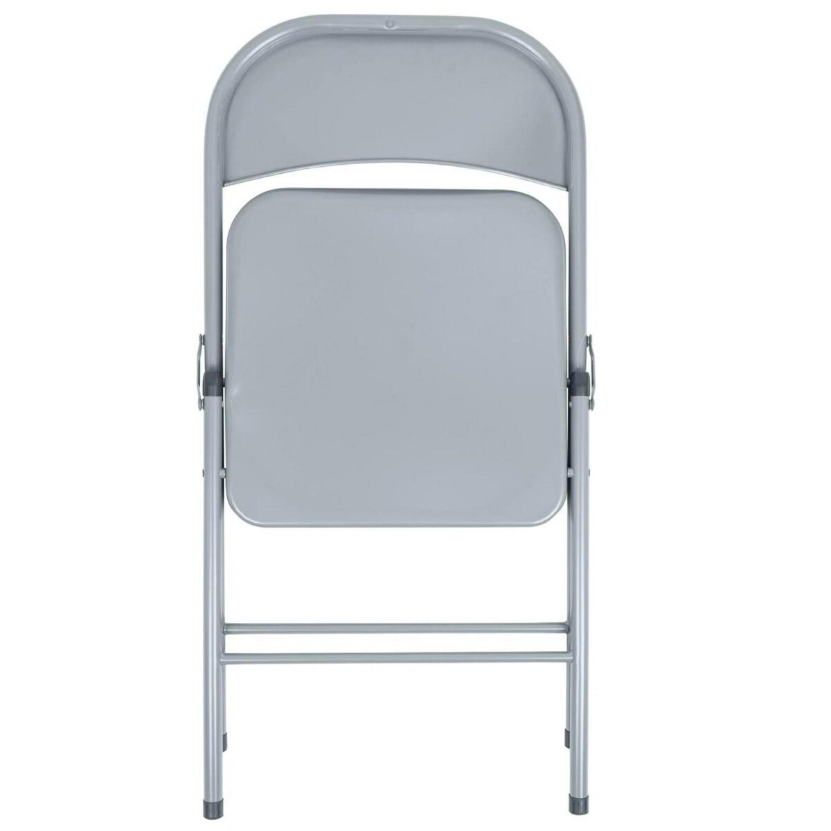 6x Matt Grey Metal Folding Chairs Space-Saving Foldable Office Dining Chair - Image 4
