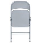 6x Matt Grey Metal Folding Chairs Space-Saving Foldable Office Dining Chair - Image 4