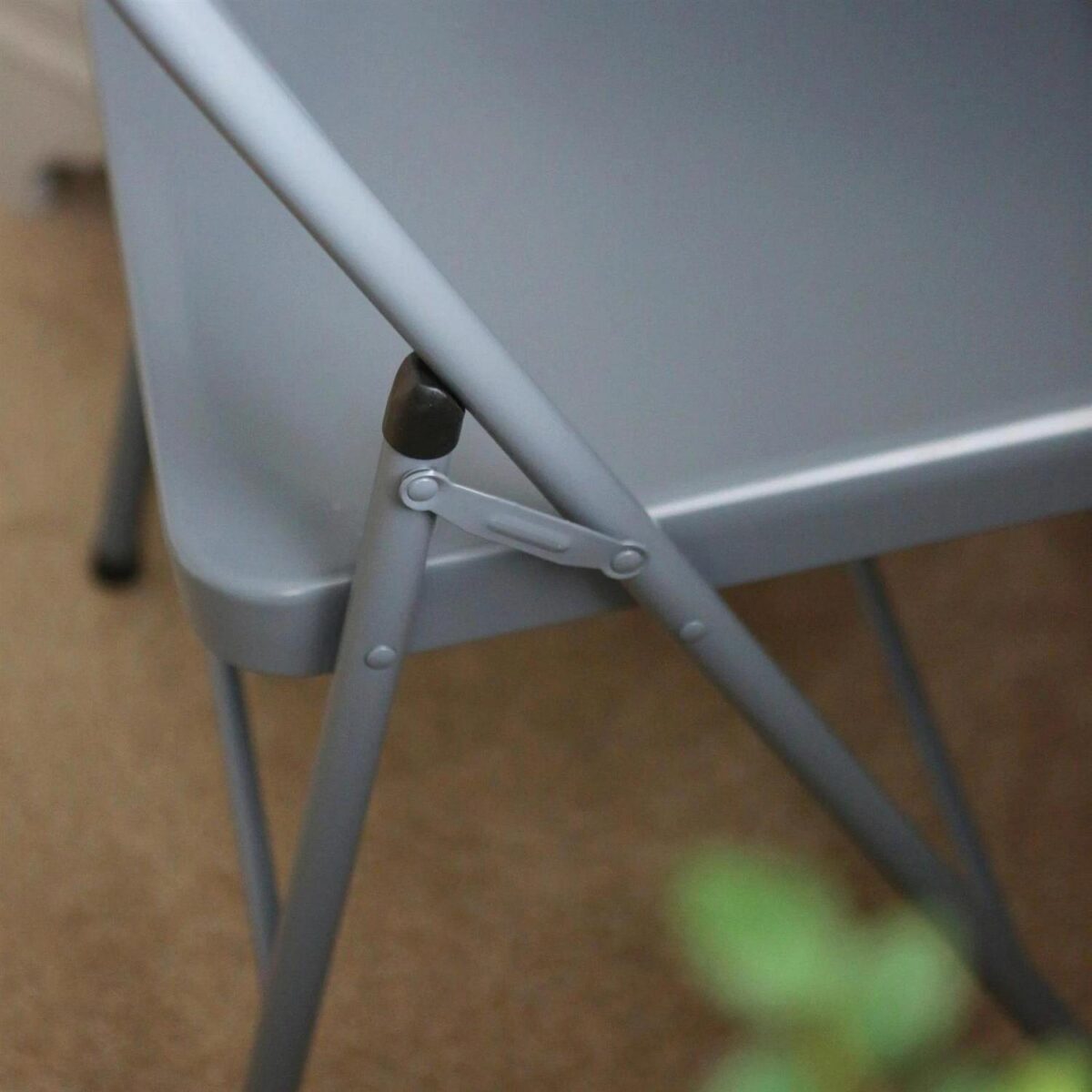 6x Matt Grey Metal Folding Chairs Space-Saving Foldable Office Dining Chair - Image 6