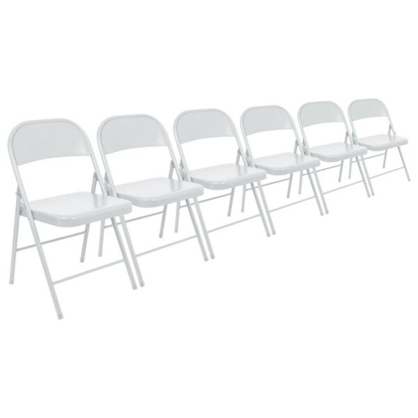 6x Matt White Metal e77cb19b58605966570eb6dcfb4687bf