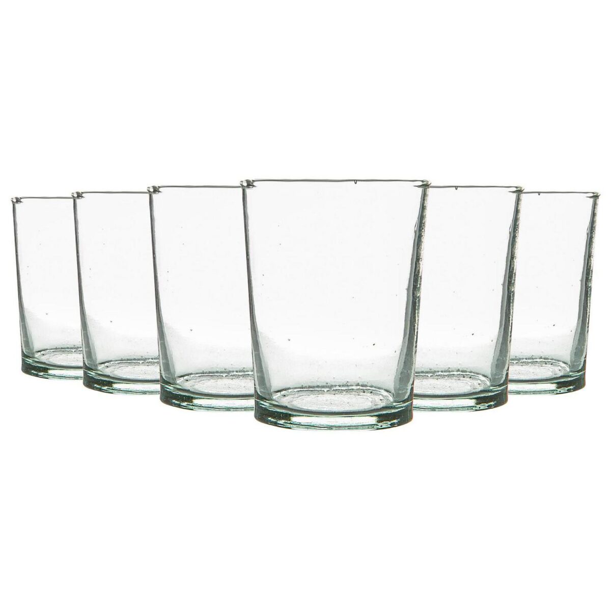 6x Meknes Recycled Glass Tumblers Whisky Water Drinking Glasses 215ml Clear - Image 1