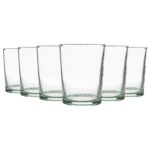 6x Meknes Recycled Glass Tumblers Whisky Water Drinking Glasses 215ml Clear