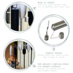 6x Metal Garden Torch Oil Paraffin Lantern - Patio Lighting 146cm Silver - Image 2