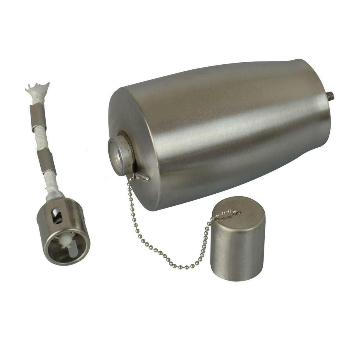 6x Metal Garden Torch Oil Paraffin Lantern - Patio Lighting 146cm Silver - Image 5
