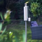 6x Metal Garden Torches Tiki Paraffin Oil Fire Lantern Cylinder Silver - Image 6