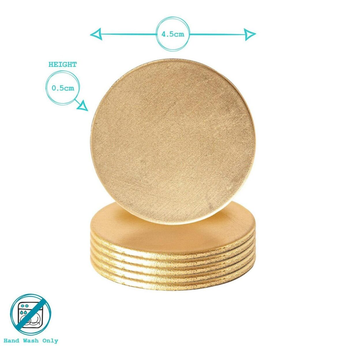 6x Metallic Coasters Wedding Party Dining Table Setting 10cm Rose Gold - Image 3