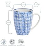 6x Nicola Spring Hand Printed Coffee Mugs Patterned Coffee Tea Mugs 360ml - Image 3